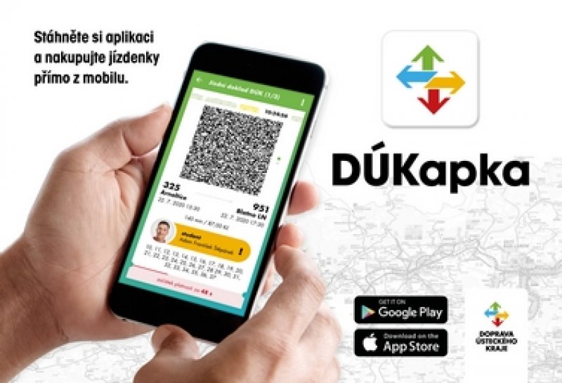Mobilní aplikace DÚKapka = jednoduchý nákup jízdenek veřejné hromadné dopravy v našem kraji